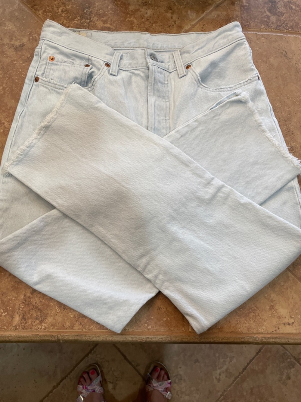 Classic Levi's 501 Light Blue Jeans
